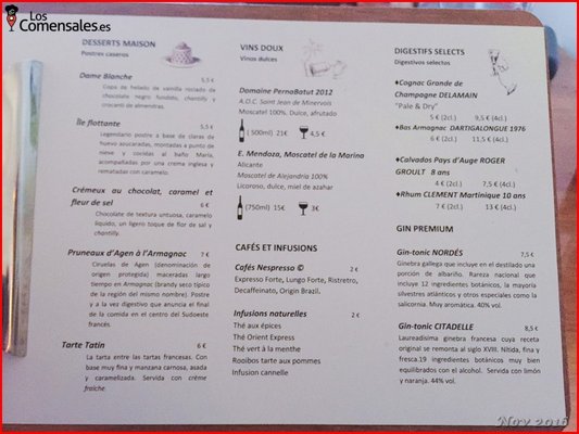 Menu photo 1 Bistrot de Llevant Alicante, A Menu photo 1 Bistrot de Llevant Alicante, A