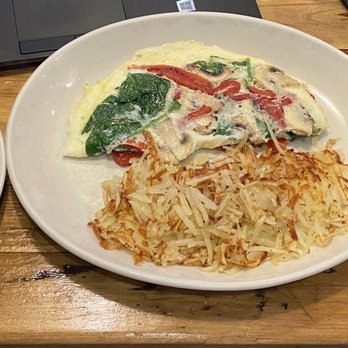 Frisco Diner - Whole wheat toast, egg white Fresca omelet, has browns, and side of fruit. - Breakfast & Brunch Near Me - Frisco, Texas Frisco Diner - Whole wheat toast, egg white Fresca omelet, has browns, and side of fruit. - Breakfast & Brunch Near Me - Frisco, Texas