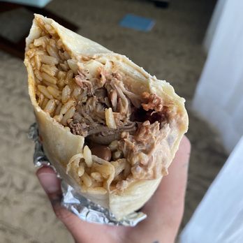 Da Crack Mexican Grinds - Pork burrito w/ Mexican rice, pinto beans, hot salsa, chipotle sour cream & cheese. - Mexican Near Me - Koloa, Hawaii Da Crack Mexican Grinds - Pork burrito w/ Mexican rice, pinto beans, hot salsa, chipotle sour cream & cheese. - Mexican Near Me - Koloa, Hawaii