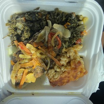 Dumpling Spot - Escovitch King Fish, Callaloo and Mac and Cheese. Absolutely delicious!!!! - Caribbean Near Me - Orlando, Florida