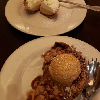 Wildfire - 1/2 key lime pie (top) and 1/2 apple streusel pie ($7), both great choices for dessert at Wildfire! - American Near Me - Glenview, Illinois Wildfire - 1/2 key lime pie (top) and 1/2 apple streusel pie ($7), both great choices for dessert at Wildfire! - American Near Me - Glenview, Illinois