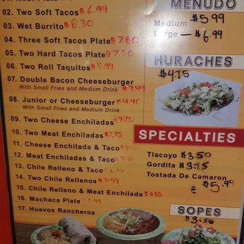 Juanito's Tacos - Menu 1 - Mexican Near Me - Highland, California