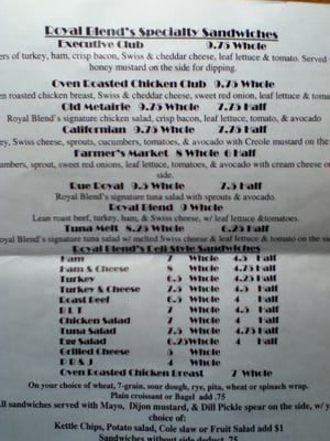 Menu photo 1 The Royal Blend Metairie, LA