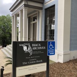 Black Archives Union Bank Museum - A view of the front of the building that faces Apalachee Parkway.