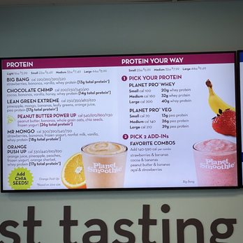 Planet Smoothie - Menu - Protein Smoothies - Juice Bars & Smoothies Near Me - Orange Beach, Alabama Planet Smoothie - Menu - Protein Smoothies - Juice Bars & Smoothies Near Me - Orange Beach, Alabama