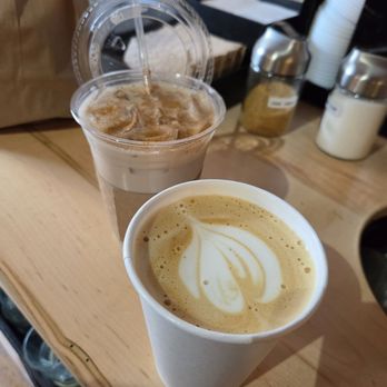 Hearth - Oatmilk latte and iced oatmilk chai. - Bakeries Near Me - Denver, Colorado Hearth - Oatmilk latte and iced oatmilk chai. - Bakeries Near Me - Denver, Colorado