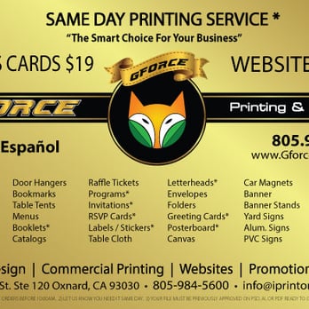 Gforce Printing & Graphic - Printing Services Near Me - Oxnard, California
