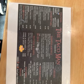 The Taco Man - Menu - Mexican Near Me - Fontana, California