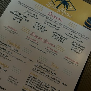14 North Daiquiri Bar - menu - Cocktail Bars Near Me - Dania Beach, Florida