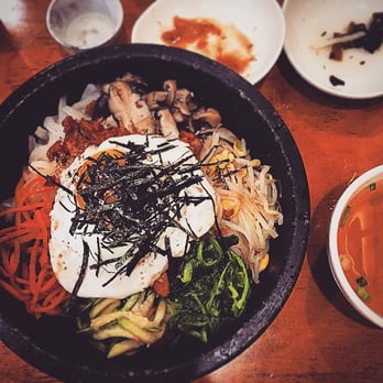 Sura - My favorite; dolsot bibimbap / mixed veggies, rice, and spicy pork in stone pot. - Korean Near Me - Oxnard, California Sura - My favorite; dolsot bibimbap / mixed veggies, rice, and spicy pork in stone pot. - Korean Near Me - Oxnard, California