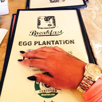 Egg Plantation - Front of the menu - Breakfast & Brunch Near Me - Newhall, California Egg Plantation - Front of the menu - Breakfast & Brunch Near Me - Newhall, California