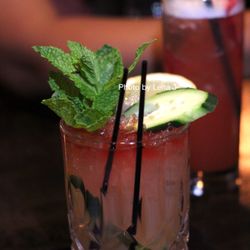 Social - Light My Fire ($13.25) - vodka, aloe liqueur, apricot liqueur, Xila, fresh lime, cucumber, Peychaud's bitters float