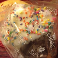 Complimentary chocolate pineapple muffin.
