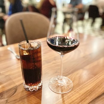 LB Steak - Bishop Ranch - Their medium intensity wine went well with the steak! The one in the glass was just a regular soda (Pepsi). - Steakhouses Near Me - San Ramon, California