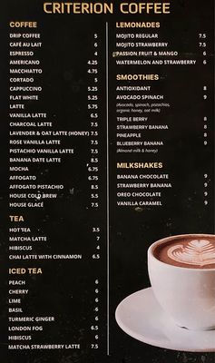 Menu photo 6 Criterion coffee Pasadena, CA