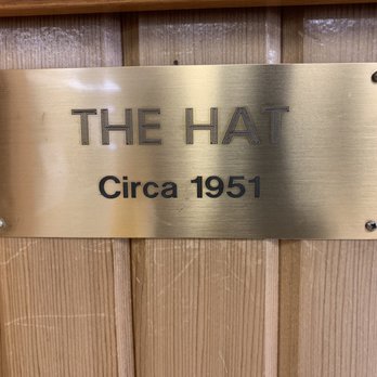 The Hat - Plaque under an old pic. - American Near Me - Lake Forest, California The Hat - Plaque under an old pic. - American Near Me - Lake Forest, California