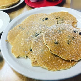 Gluten free blueberry pancakes with blueberry syrup. YUM! Gluten free blueberry pancakes with blueberry syrup. YUM!