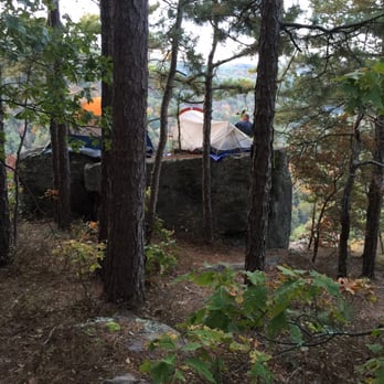 Hawksbill Crag - People camping out near the Crag. - Hiking Near Me - Boxley, Arkansas