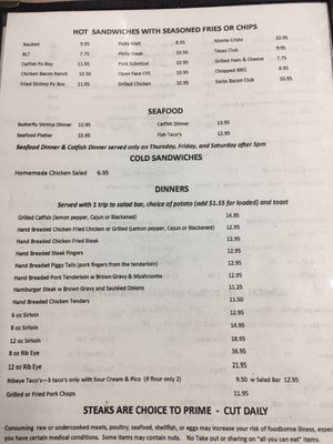 Menu photo 6 Mae's Meat Market Eastland, TX