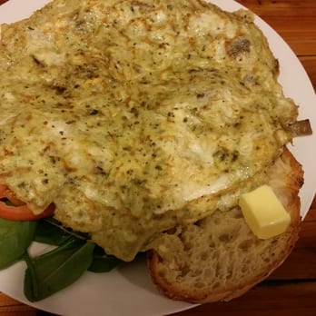 Clipper Cafe - Mushroom, feta, basil omelette with spinach and tomatoes - Cafes Near Me - Glebe, NSW Clipper Cafe - Mushroom, feta, basil omelette with spinach and tomatoes - Cafes Near Me - Glebe, NSW