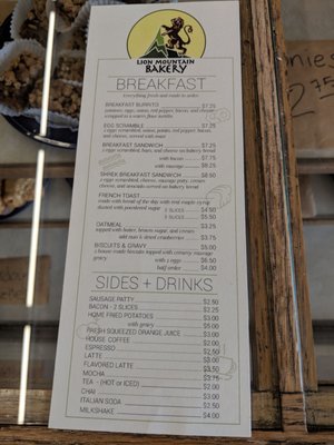 Menu photo 6 Lion Mountain Bakery Oakridge, OR