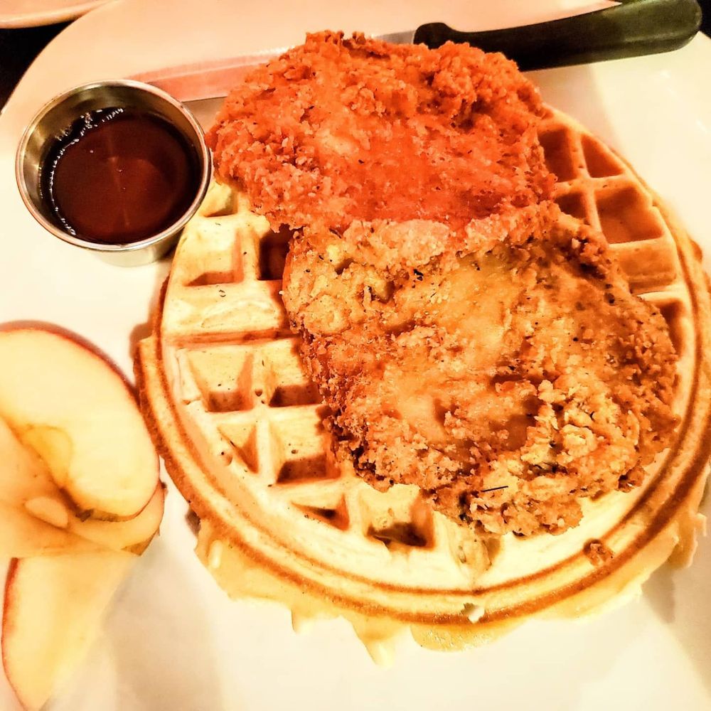 The Fiction Kitchen - Chicken and waffles (tastes like my Nana was in the kitchen) - Vegan Near Me - Raleigh, North Carolina The Fiction Kitchen - Chicken and waffles (tastes like my Nana was in the kitchen) - Vegan Near Me - Raleigh, North Carolina
