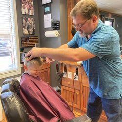 Sammy's Barber and Style - Brady getting his hair cut.
