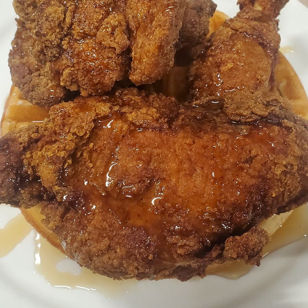Mil’s Diner - Chicken and waffle drizzled with a lot of honey. - Diners Near Me - Milpitas, California Mil’s Diner - Chicken and waffle drizzled with a lot of honey. - Diners Near Me - Milpitas, California