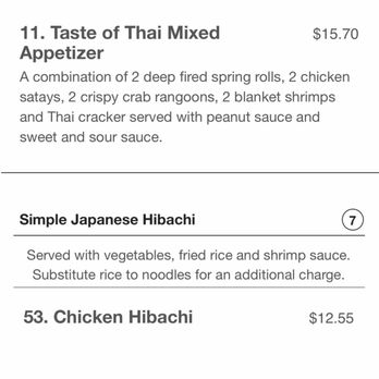 Rice - The prices of the food we got from their website. - Thai Near Me - Kings Mountain, North Carolina Rice - The prices of the food we got from their website. - Thai Near Me - Kings Mountain, North Carolina