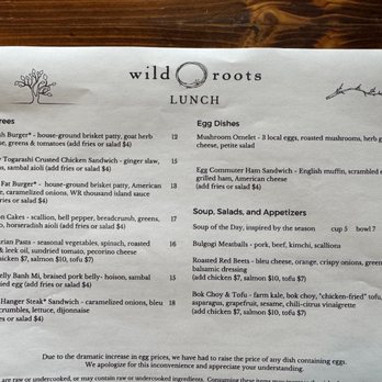Wild Roots - food menu - Breakfast & Brunch Near Me - West Allis, Wisconsin