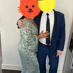 Navy tuxedo, 6'4", 295 lbs (tie was my own) Navy tuxedo, 6'4", 295 lbs (tie was my own)