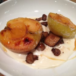 Corbu's Pizza - Baked Ellijay apple with mushrooms and goat cheese mouse