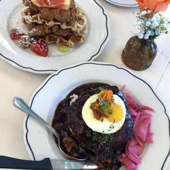 Sweet Maple - 1. LOCO MOCO $26 (Wagyu beef cutlet, bell pepper, mushroom, onion, egg, rice, gravy) 2. CHICKEN CROFFLE $25 - Breakfast & Brunch Near Me - Cupertino, California Sweet Maple - 1. LOCO MOCO $26 (Wagyu beef cutlet, bell pepper, mushroom, onion, egg, rice, gravy) 2. CHICKEN CROFFLE $25 - Breakfast & Brunch Near Me - Cupertino, California