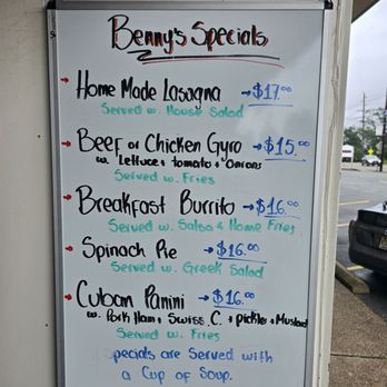 Benny's Luncheonette - Benny's Specials (as of August 2026) - Breakfast & Brunch Near Me - Fair Lawn, New Jersey Benny's Luncheonette - Benny's Specials (as of August 2026) - Breakfast & Brunch Near Me - Fair Lawn, New Jersey