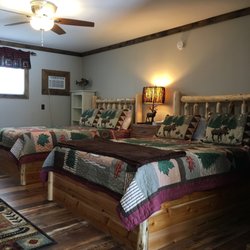 Warrensburg Inn & Suites - Suite Room 8 - Two custom made Queen-size cedar platform frame beds, Oliver & James mattresses (one firm & one plush), new window A/C unit.