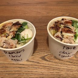 Chicken and Tonkotsu ramen - delicious! Chicken and Tonkotsu ramen - delicious!