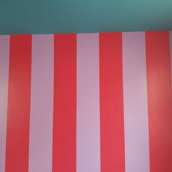 AT Paint and Plaster - lavender and hot pink stripes with real ceiling and glitter - Painters Near Me