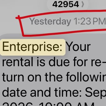 Enterprise Rent-A-Car - 2nd text to confirm - Car Rental Near Me - Gainesville, Florida