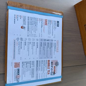 Mecha Noodle Bar - Drink side of menu. - Ramen Near Me - Denver, Colorado