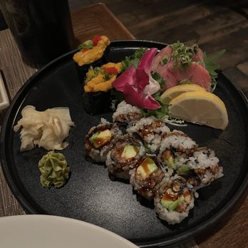 Okinii - Eel avocado roll, uni sushi with quail egg, toro sashimi - Sushi Bars Near Me - New York, New York