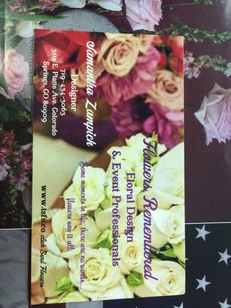 FLOWERS REMEMBERED Updated September 2024 3115 E Platte Ave