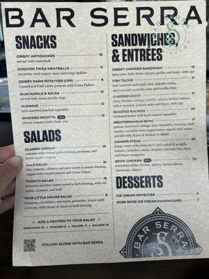 Menu photo 3 Bar Serra Oklahoma City, OK