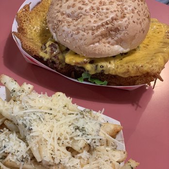 Squeeze Burger - Original Squeeze Burger and Garlic Fries. - Burgers Near Me
