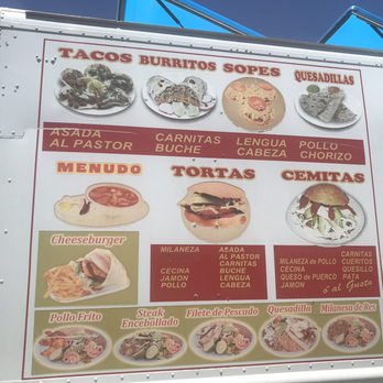 Cemitas Poblanas - a menu on a food truck - Food Trucks Near Me Cemitas Poblanas - a menu on a food truck - Food Trucks Near Me