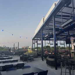 Rooftop space with city view