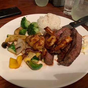 Mario's Asian Grill - Steak and shrimp with white rice and grilled veggies - Salad Near Me - Hawkins, Texas Mario's Asian Grill - Steak and shrimp with white rice and grilled veggies - Salad Near Me - Hawkins, Texas