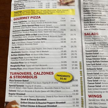 Bellisimo's Pizza - the menu for the restaurant - Pizza Near Me - Cinnaminson, New Jersey