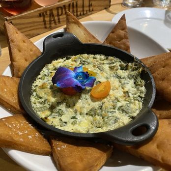 Tapville Social - Naperville - SPINACH ARTICHOKE DIP (V) - Bars Near Me - Naperville, Illinois Tapville Social - Naperville - SPINACH ARTICHOKE DIP (V) - Bars Near Me - Naperville, Illinois