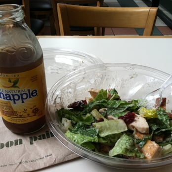 Au Bon Pain - a salad and a bottle of maple syrup - Sandwiches Near Me - Baltimore, Maryland