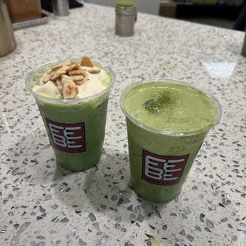 Febe Coffee - banana pudding matcha einspanner, double cream matcha einspanner - Coffee & Tea Near Me - Irvine, California